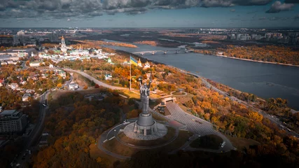 Fotobehang Kiev Oekraïens moederland Monument Kiev standbeeld stadscentrum Kiev