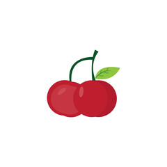 Red and black cherries on white background Free Vector