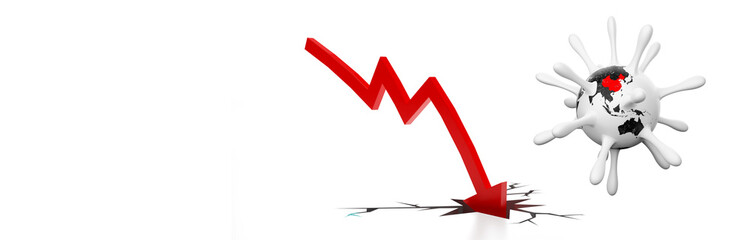 Corona virus crisis around the world. 3d illustration