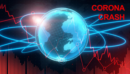 Corona virus crisis around the world. 3d illustration