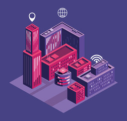 Fototapeta premium smart city invitation