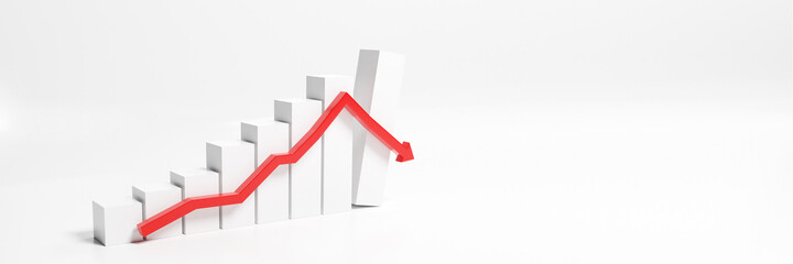 Econimical crisis concept. Spread in the world, economy is down. 3d illustration