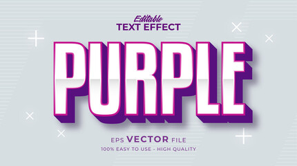 Purple banner editable text effect with comic style