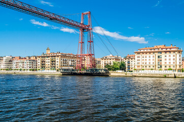 Fototapeta premium View of the famous Vizcaya Bridge from Portugalete, Basque Country, Spain