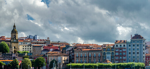 View of the town of Portugalete, Spain