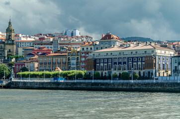 View of the town of Portugalete, Spain