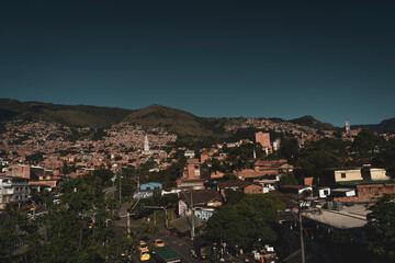Fototapeta na wymiar Medellin, Antioquia- Colombia. July 17, 2021. Commune No. 3 Manrique is one of the 16 communes of the city of Medellín, capital of the Department of Antioquia. It is located in the northeast part