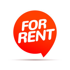 Rent tag label icon. For rent vector sign design
