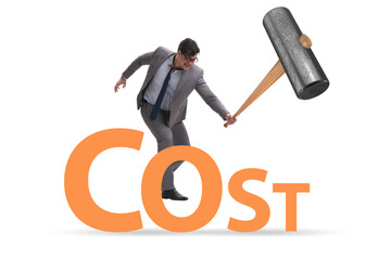 Cost optimisation concept with falling costs