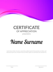 Certificate award diploma template design. Certificate appreciation modern business card award design
