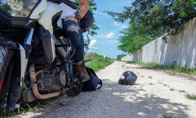 Motocicleta en el camino