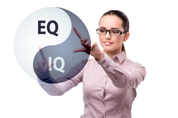 EQ and IQ skill concepts with businesswoman