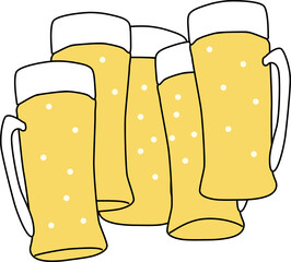 宴会で乾杯するビールのイメージ