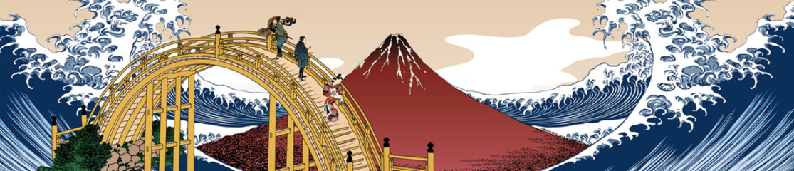 凱風快晴＆波　ワイドバージョン　その2 © KIMASA