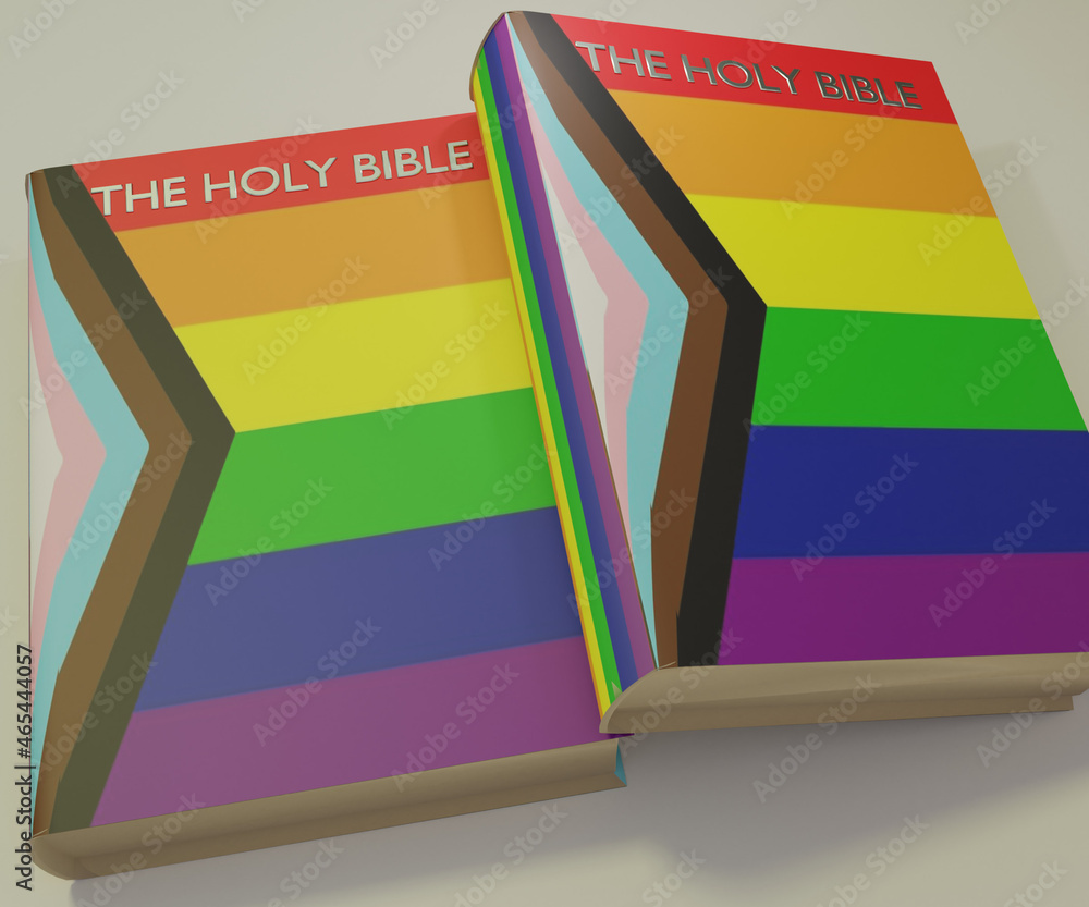 Wall mural the holy bible in rainbow color for gay pride flag - Wall murals