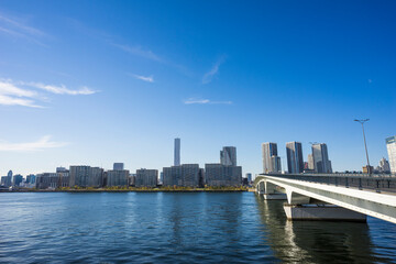 Fototapeta premium 東京ベイエリア 豊洲、晴海運河の風景