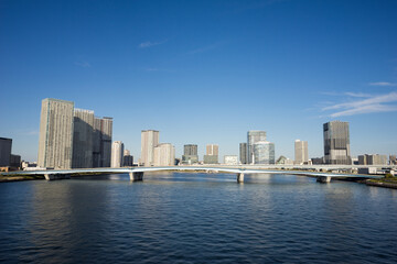 Fototapeta premium 東京ベイエリア 豊洲、晴海運河の風景