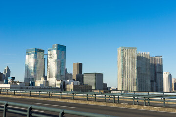 Obraz na płótnie Canvas 東京ベイエリア　豊洲、晴海運河の風景
