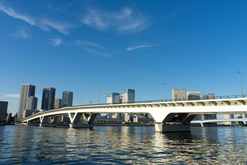 東京ベイエリア　豊洲、晴海運河の風景