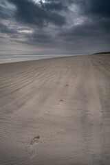 Footsteps in the sand at False Cape State Park