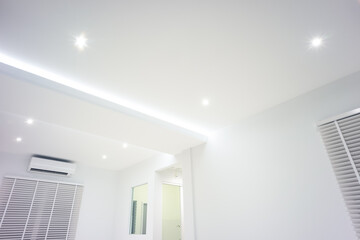 LED strip light and illumination. Also called ribbon light or LED tape to suspended on ceiling in...