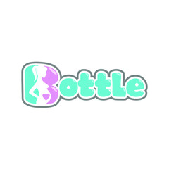 Pregnant and Bottle Text Logo Template