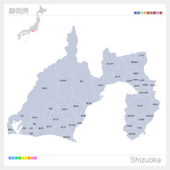 静岡県の地図・Shizuoka・市町村名