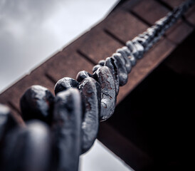 Old and rusty chain, close-up