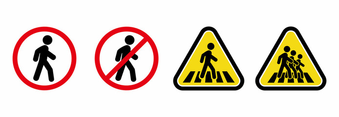 pedestrian crossing icon, pedestrian crossing sign symbol - obrazy, fototapety, plakaty