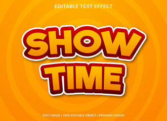 show time text effect template with abstract and bold style use for business logo and brand