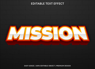mission text effect template with abstract and bold style use for business logo and brand