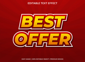 best offer text effect template with abstract and bold style use for business logo and brand