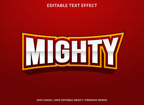 mighty text effect template with abstract and bold style use for business logo and brand