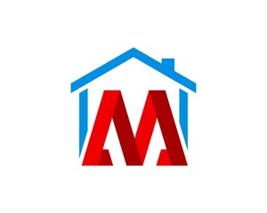 Simple house with M letter initial inside