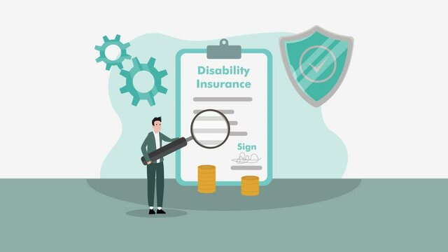 Young man looking at disability insurance form