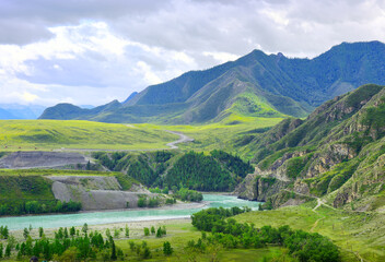 The Katun River among the mountains