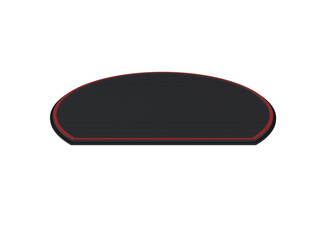 半月盆 トレー 斜めからの3dイラスト 黒赤朱