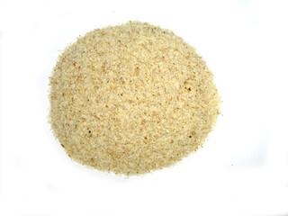psyllium husk, a cocklebur isolated on white background
