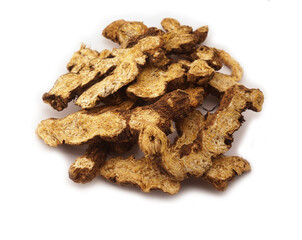 Atractylodes japonica, Atractylodes chinensis, Atractylodes lancea isolated on white background