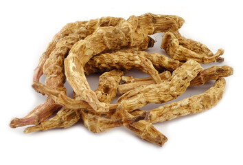 Atractylodes japonica, Atractylodes chinensis, Atractylodes lancea isolated on white background