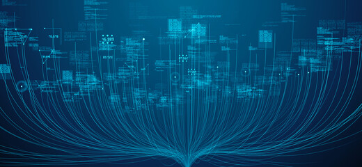 Connected devices Internet of things (IoT) cloud computing big data network - Conceptual 3D Illustration Render