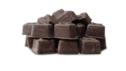 chocolate liquor, cocoa liquor, cacao mass on white background
