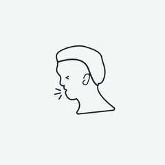 Coughing vector icon illustration sign