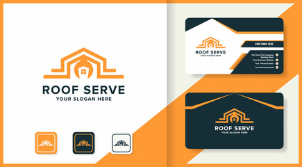 house roof wrench logo and business card design
