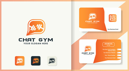 gym chat logo design and business card design