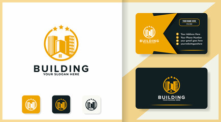building or real estate logo design and business card