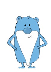Fototapeta premium Blauer Bär mit Bart