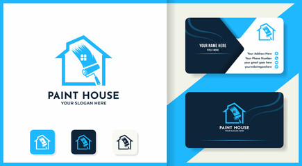 Fototapeta na wymiar paint house logo design and business card