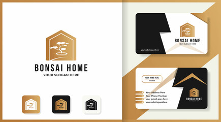 bonsai house logo design and business card