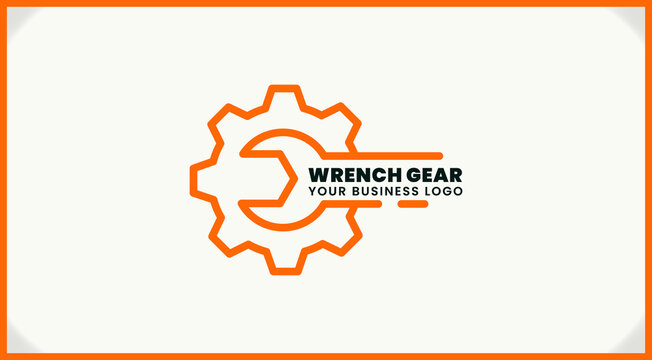 wrench gear logo design, inspiration logo for workshop, industry and other services